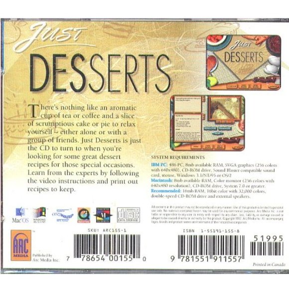Just DESSERTS (PC-CD, 1997) for Win/OS2/Mac - New Sealed JC - Picture 2 of 4